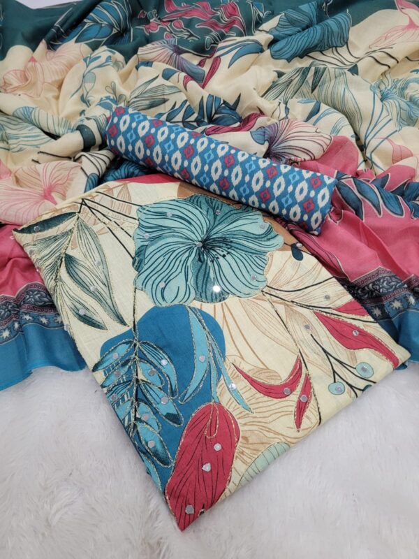 Branded Cotton Salwar Materials (Unstitched 3pcs)