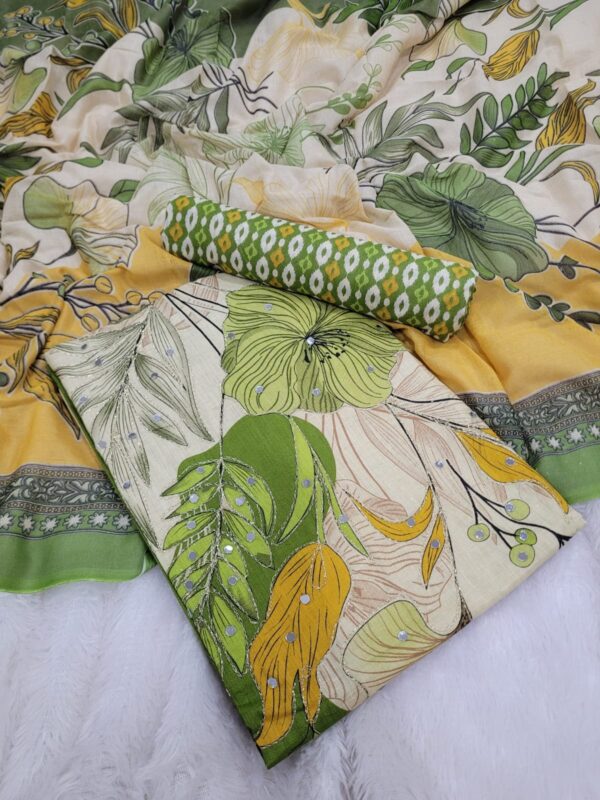 Branded Cotton Salwar Materials (Unstitched 3pcs)