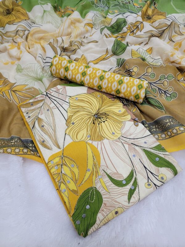 Branded Cotton Salwar Materials (Unstitched 3pcs)