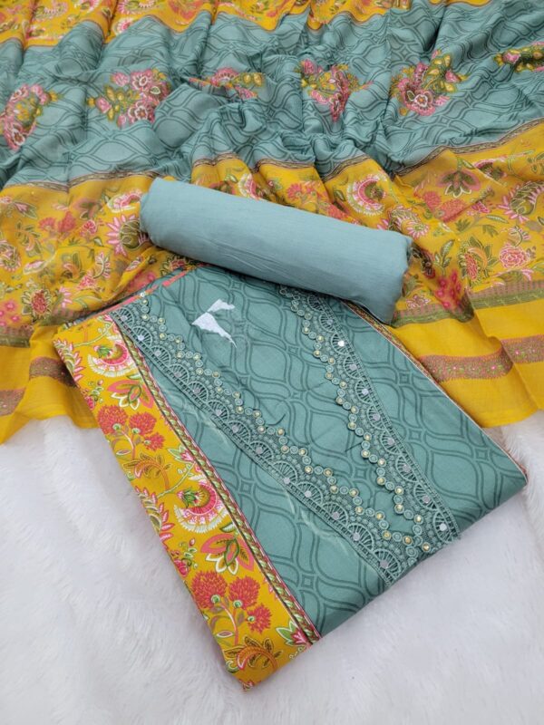 Branded Cotton Salwar Materials (Unstitched 3pcs)
