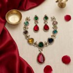 Elite Multicolor stoned party wear neckpiece & earring set