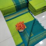 Checked Kalyani cotton saree/Lata Gadwal Paithani