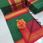 Checked Kalyani cotton saree/Lata Gadwal Paithani