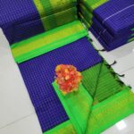 Checked Kalyani cotton saree/Lata Gadwal Paithani