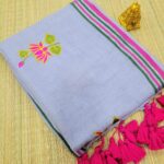 LOTUS EMBROIDERY MUL COTTON SAREES