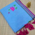 LOTUS EMBROIDERY MUL COTTON SAREES
