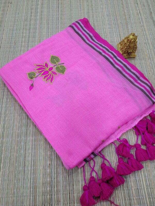 LOTUS EMBROIDERY MUL COTTON SAREES