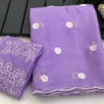 Fancy Soft Georgette Saree with scallop Cutwork