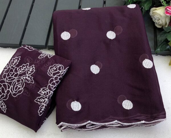 Fancy Soft Georgette Saree with scallop Cutwork