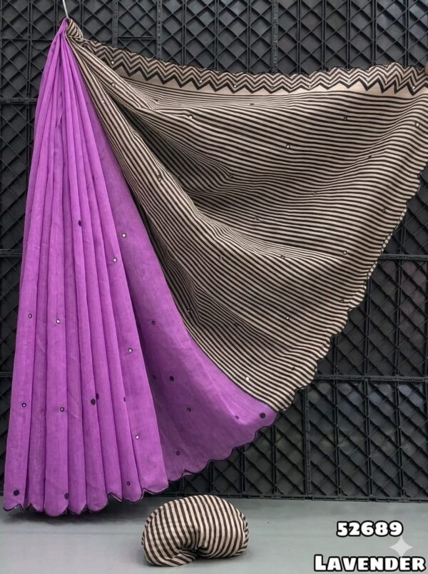 Premium Chanderi Mirror Embroidery Sarees