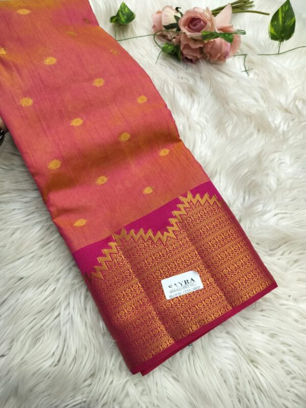 Elite Raw silk Sarees with Temple tower Design