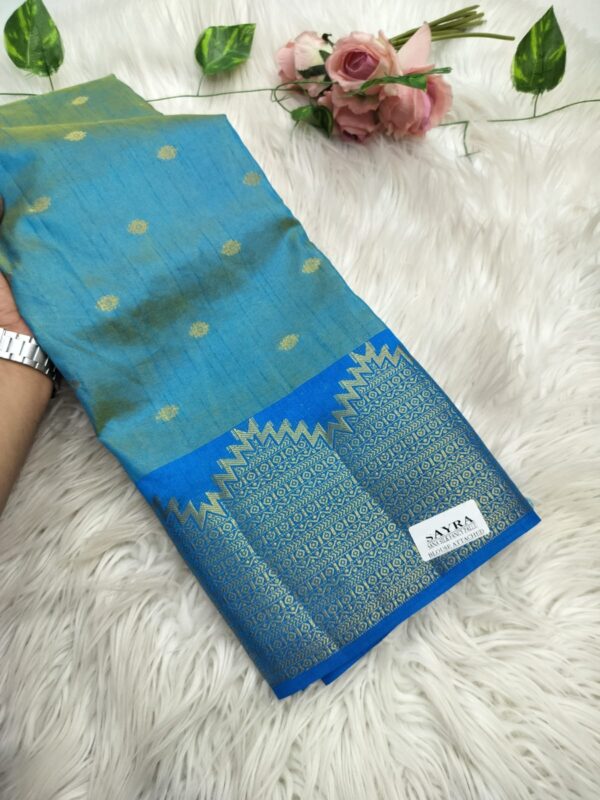 Elite Raw silk Sarees with Temple tower Design