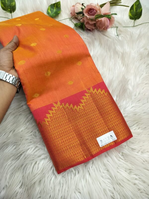 Elite Raw silk Sarees with Temple tower Design
