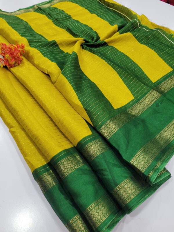 Premium Mysore Crepe Silk Sarees with Rettapetta border
