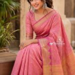 Elite Raw silk Sarees with Temple tower Design