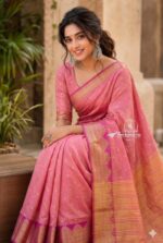 Elite Raw silk Sarees with Temple tower Design