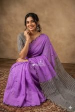 Premium Chanderi Mirror Embroidery Sarees