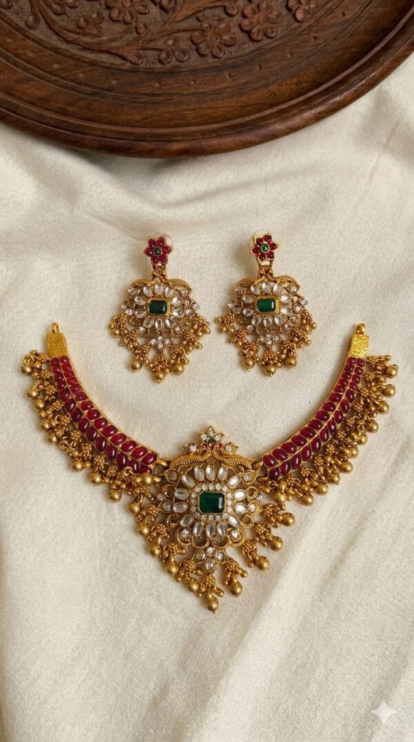 Premium & Designer Wear Neck Piece with Earring Set