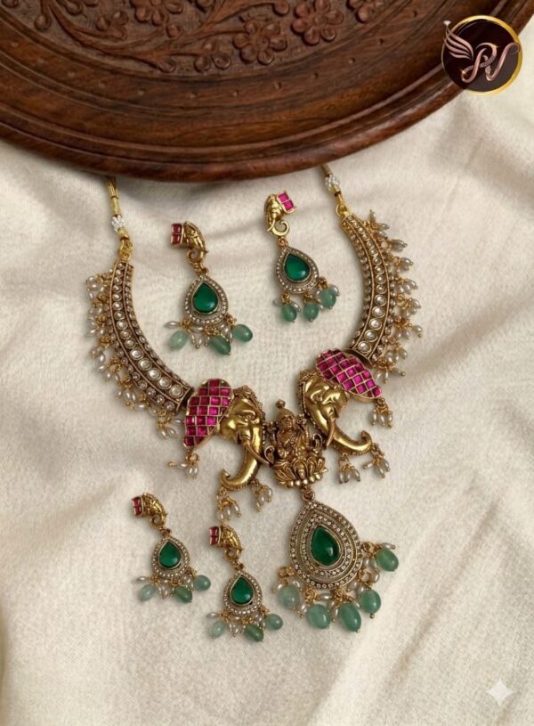 Premium & Designer Wear Neck Piece with Earring Set
