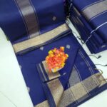 Maheswari Silk Cotton Saree ( Nevy Blue )