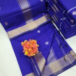 Maheswari Silk Cotton Saree ( Royal Blue )