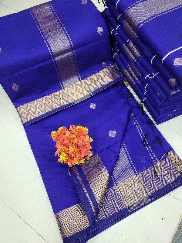 Maheswari Silk Cotton Saree ( Royal Blue )