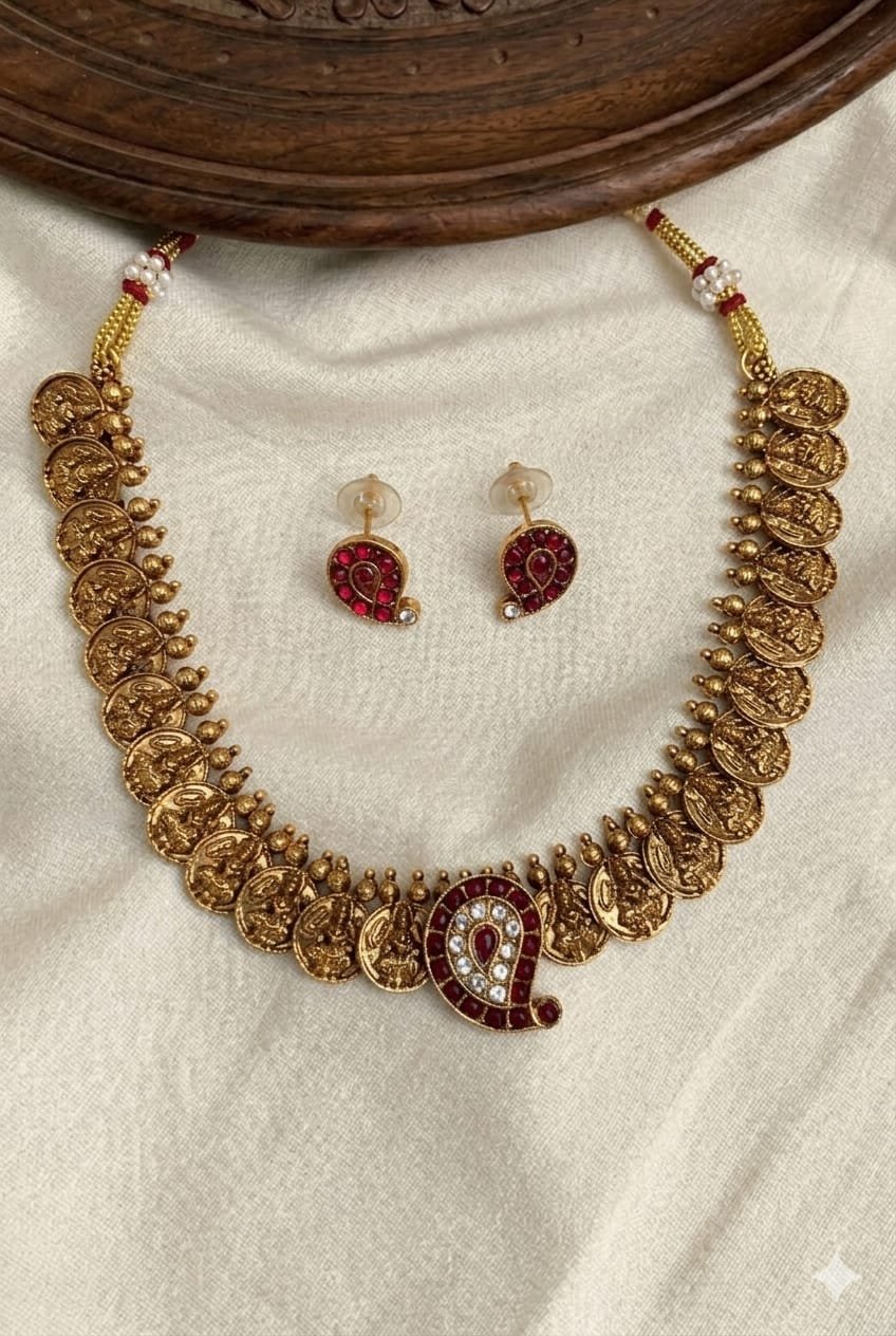 2026/05/1005206128.jpg Premium & Designer Wear Neck Piece with Earring Set - Image 1
