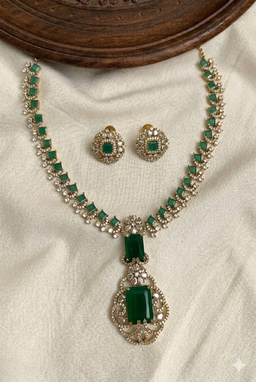 2026/05/1005206143.jpg Premium & Designer Wear Neck Piece with Earring Set - Image 1