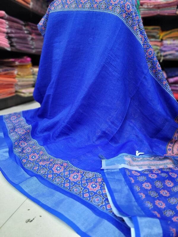 Premium Ajrakh cotton saree