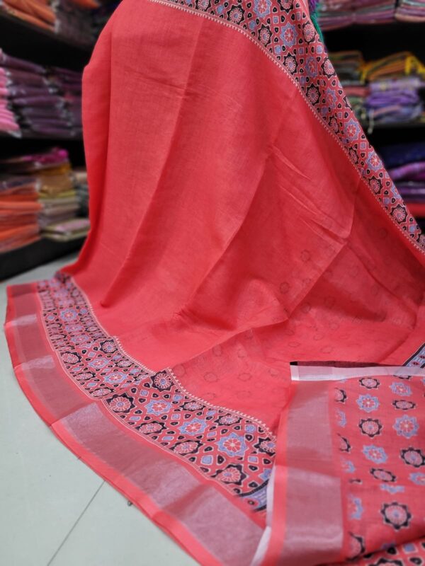 Premium Ajrakh cotton saree