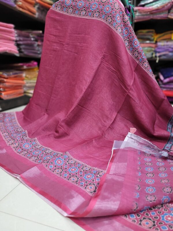 Premium Ajrakh cotton saree