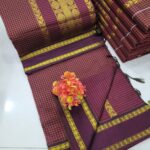 Checked Kalyani cotton saree/Lata Gadwal Paithani