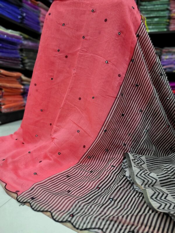 Premium Chanderi Mirror Embroidery Sarees