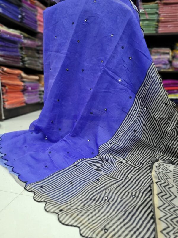 Premium Chanderi Mirror Embroidery Sarees