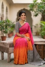 Premium Linen Mirror Embroidery Sarees