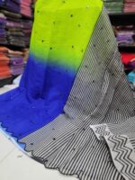 Premium Linen Mirror Embroidery Sarees - Image 2