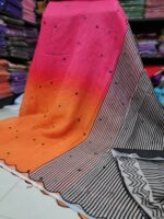 Premium Linen Mirror Embroidery Sarees - Image 2