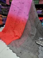 Premium Linen Mirror Embroidery Sarees - Image 2