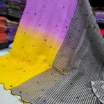 Premium Linen Mirror Embroidery Sarees