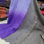 Premium Linen Mirror Embroidery Sarees