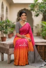 Premium Linen Mirror Work Sarees