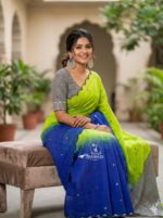 Premium Linen Mirror Work Sarees
