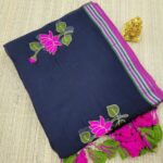 LOTUS EMBROIDERY MUL COTTON SAREES