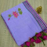 LOTUS EMBROIDERY MUL COTTON SAREES