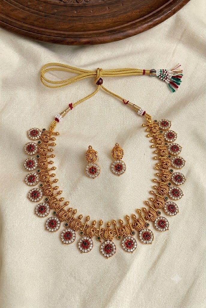 WhatsApp Image 2026-06-27 at 6.38.39 PM (2) Premium & Designer Wear Neck Piece with Earring Set - Image 1