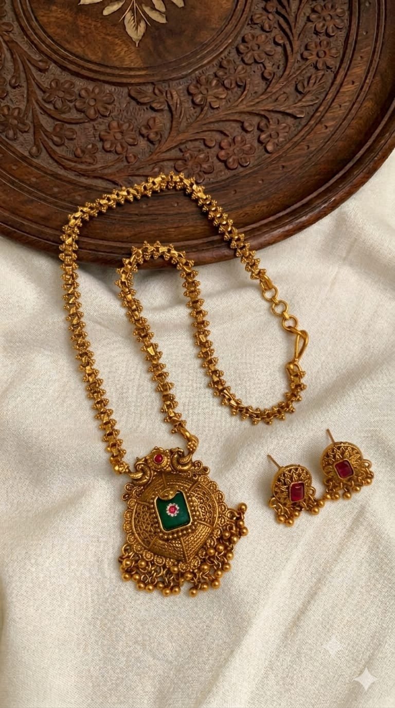 WhatsApp Image 2026-06-27 at 6.38.44 PM Premium & Designer Wear Neck Piece with Earring Set - Image 1