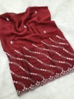 Designer wear Saree+ Embroided blouse - Image 2