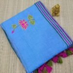 LOTUS EMBROIDERY MUL COTTON SAREES