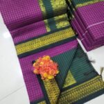 Checked Kalyani cotton saree/Lata Gadwal Paithani