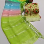Designer Georgette Saree + Lovely floral Embroidery 🪡 blouse Combo